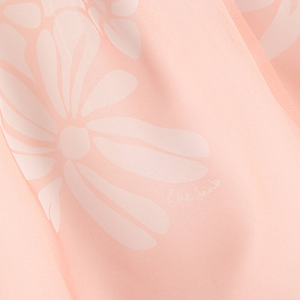 Elie Saab-Girls White & Pink Floral Print Organza Dress | Childrensalon Outlet