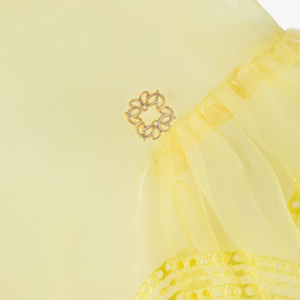 Elie Saab-Girls Yellow Embroidered Organza Dress | Childrensalon Outlet