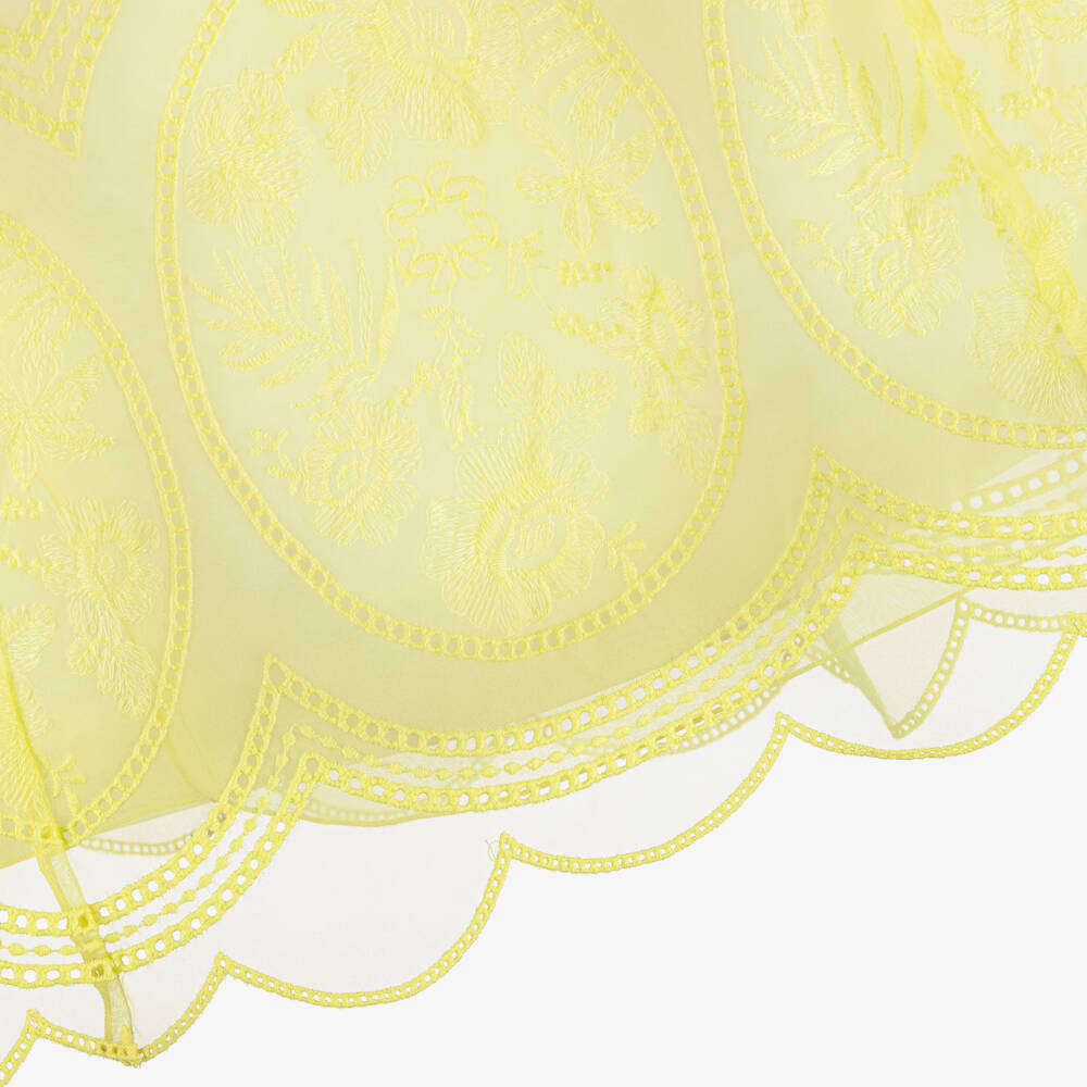 Elie Saab-Girls Yellow Embroidered Organza Dress | Childrensalon Outlet