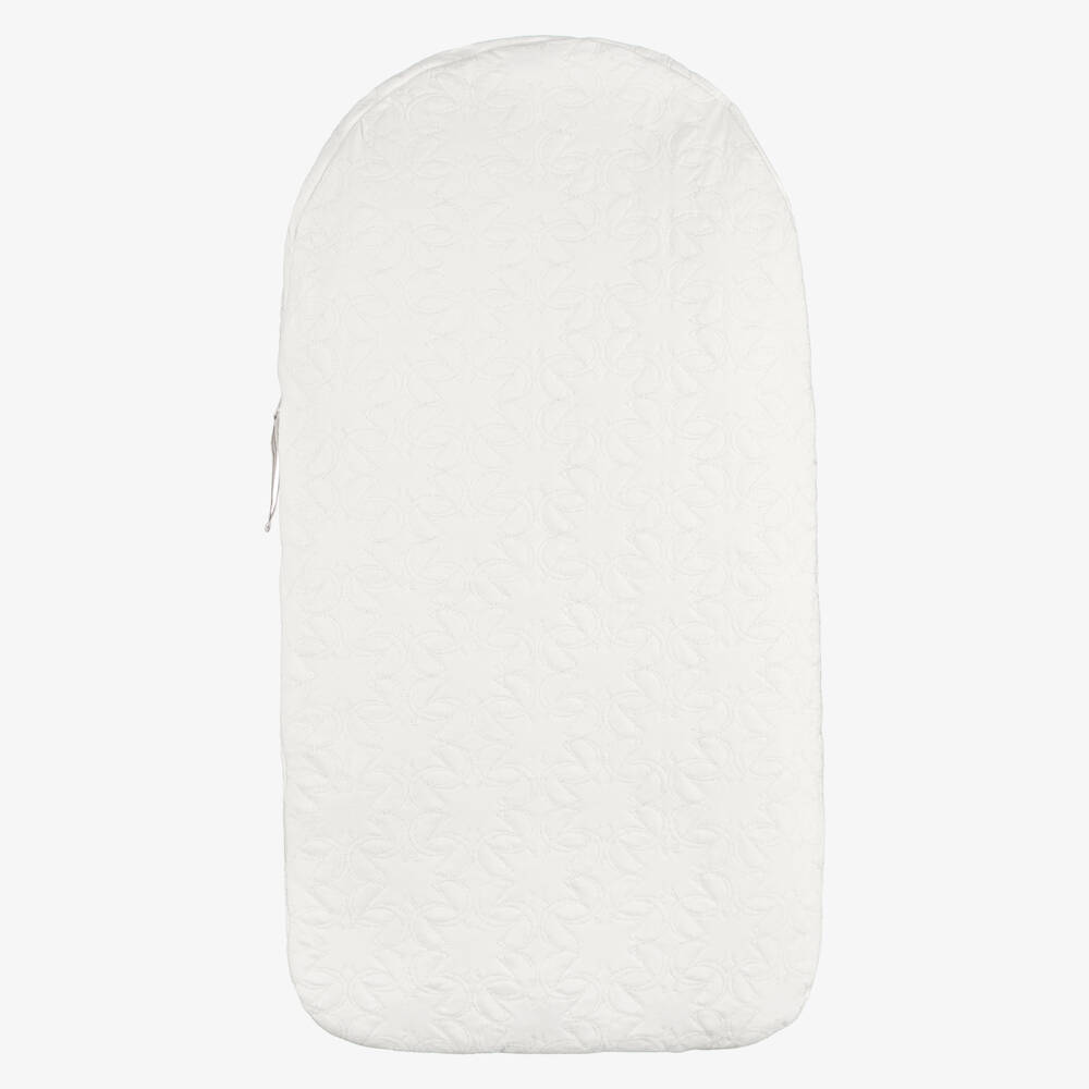 Elie Saab-Ivory Cotton Padded Monogram Embroidered Nest (75cm) | Childrensalon Outlet
