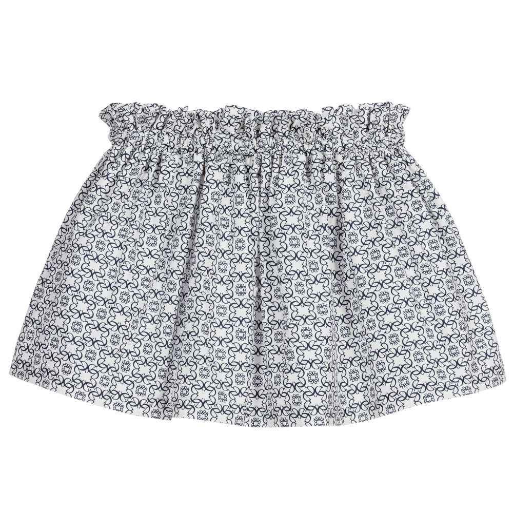 Elie Saab - Хлопковая юбка белого и темно-синего цвета | Childrensalon