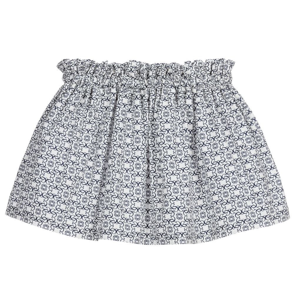 Elie Saab - Navy Blue & White Cotton Skirt | Childrensalon