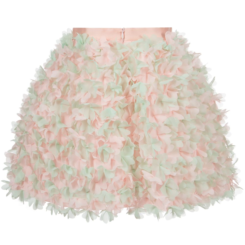 Elie Saab-Pink & Green Floral Skirt | Childrensalon Outlet