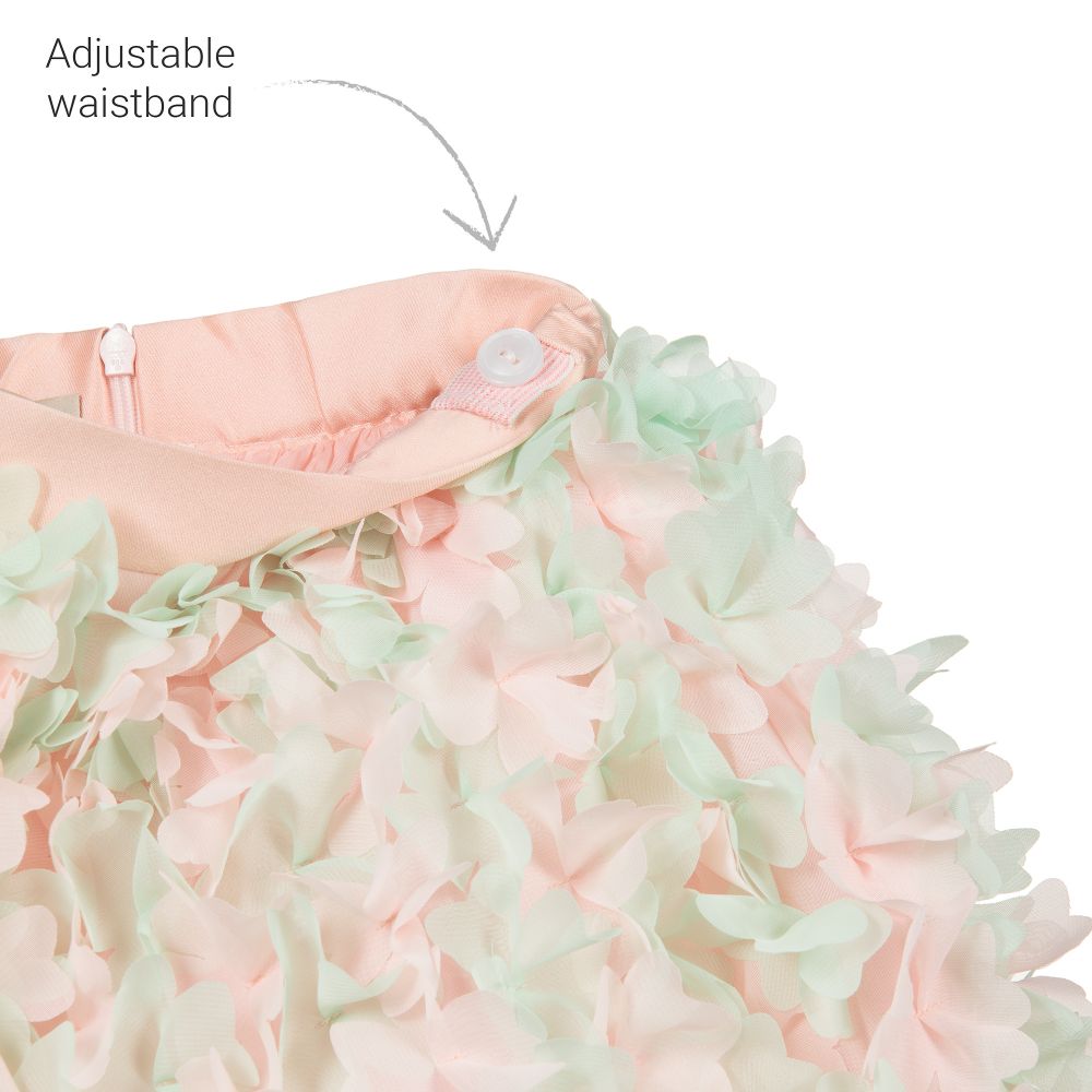 Elie Saab-Pink & Green Floral Skirt | Childrensalon Outlet