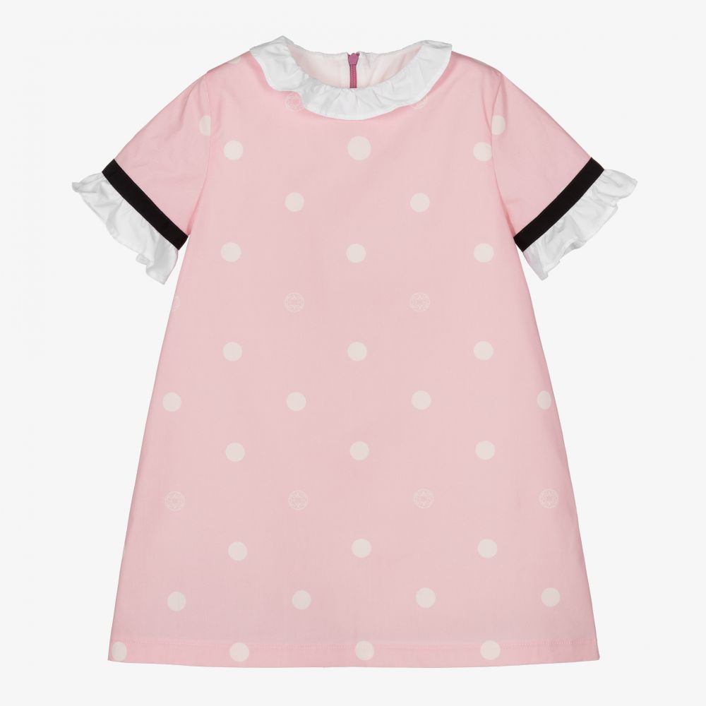 Elie Saab - Розовое платье в горох с оборками | Childrensalon