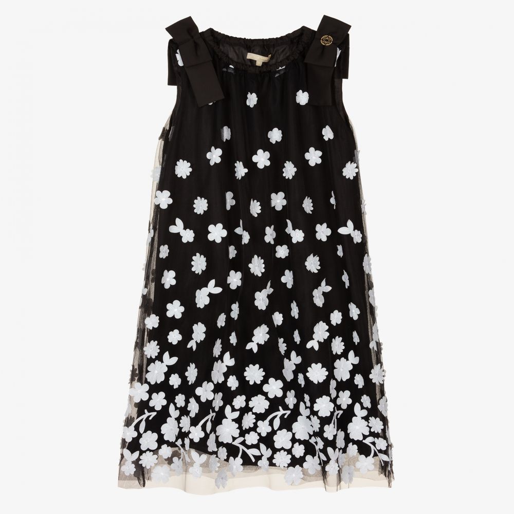 Elie Saab - Черное платье из тюля в цветочек для подростков | Childrensalon