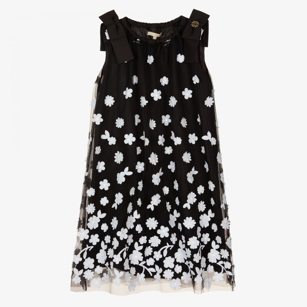 Elie Saab - Robe noire à fleurs tulle Ado | Childrensalon