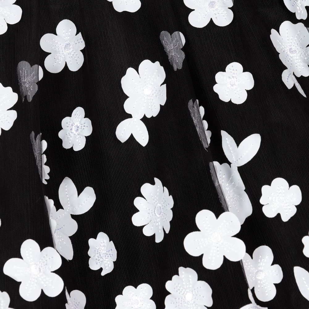 Elie Saab-Teen Black Floral Tulle Skirt | Childrensalon Outlet