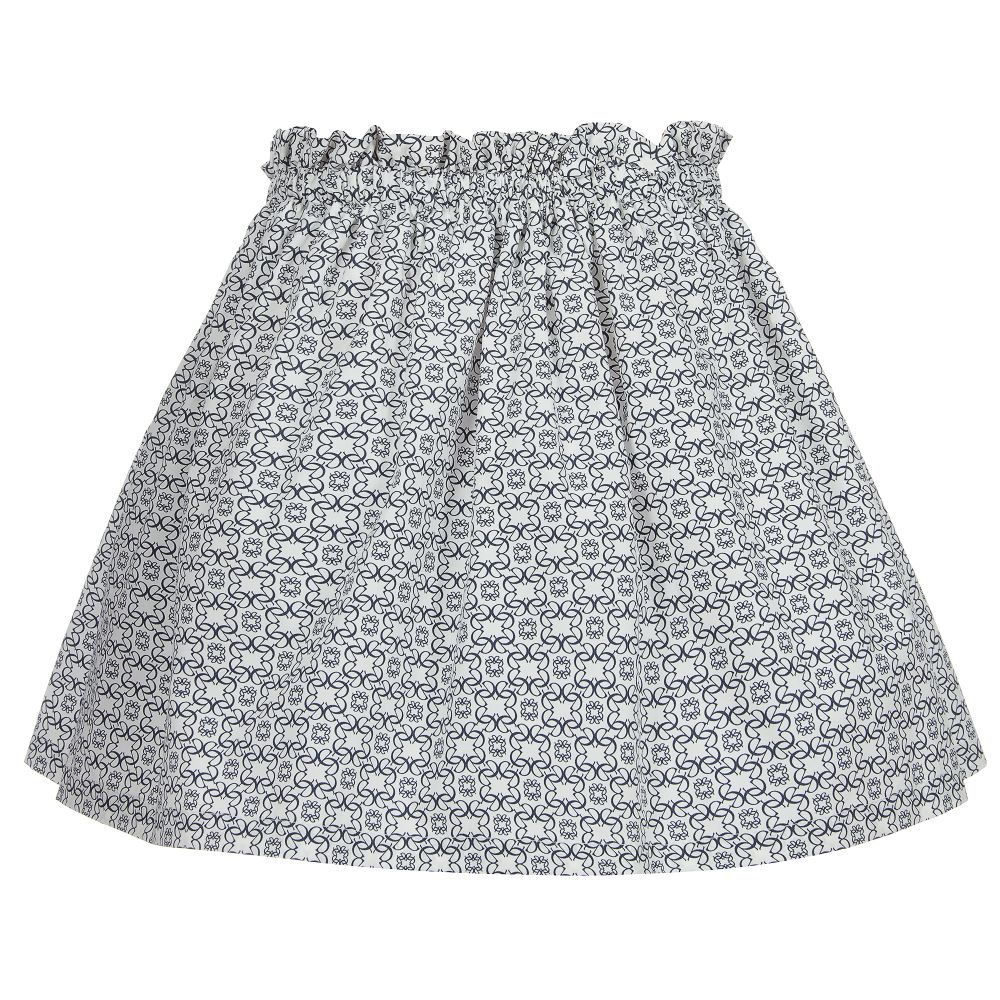 Elie Saab-Teen Blue & White Logo Skirt | Childrensalon Outlet