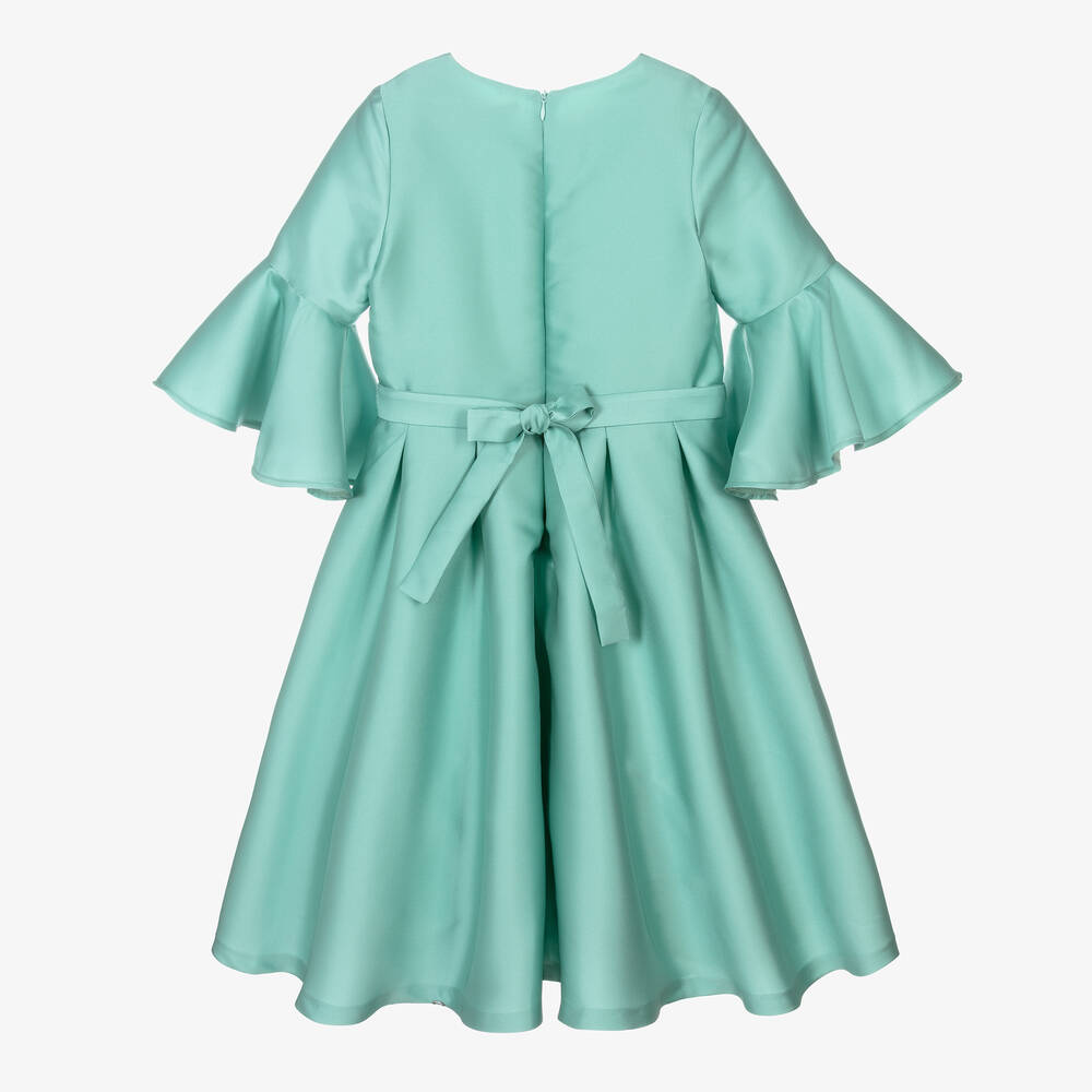 Elie Saab-Teen Girls Aqua Blue Satin Dress | Childrensalon Outlet