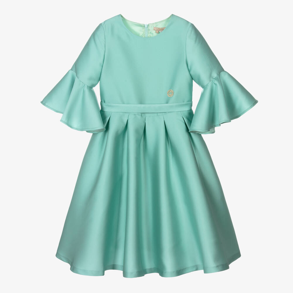 Elie Saab - Robe bleu cyan en satin ado | Childrensalon