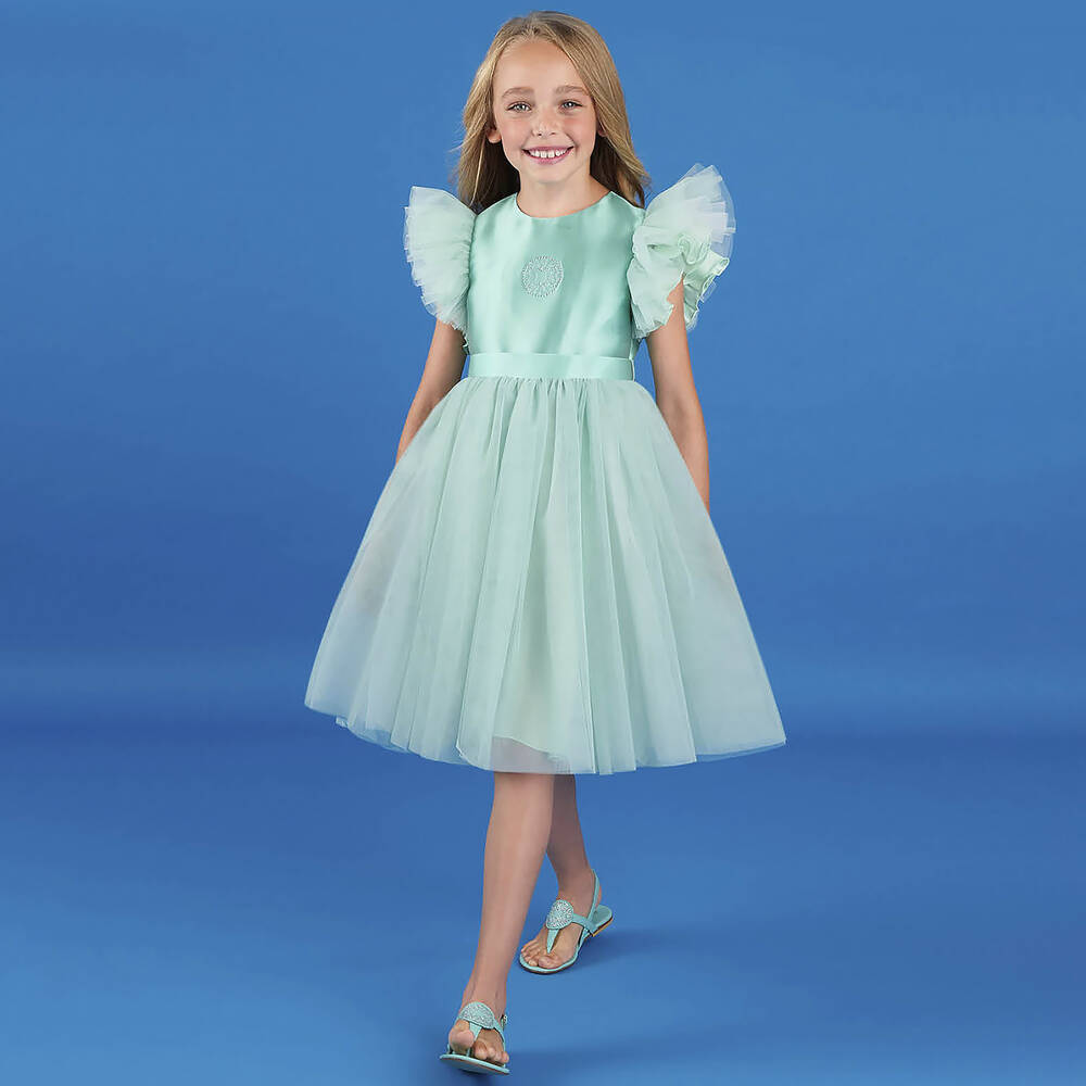 Girls hotsell aqua dress