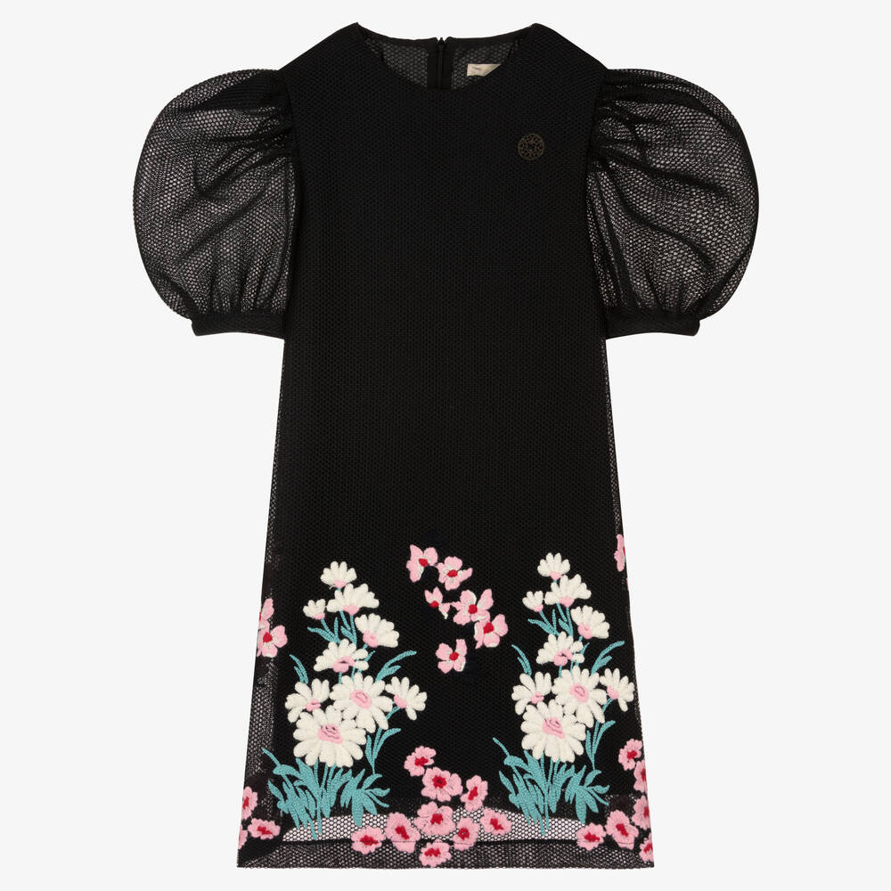 Elie Saab - Schwarzes Teen Kleid mit Blumen (M) | Childrensalon