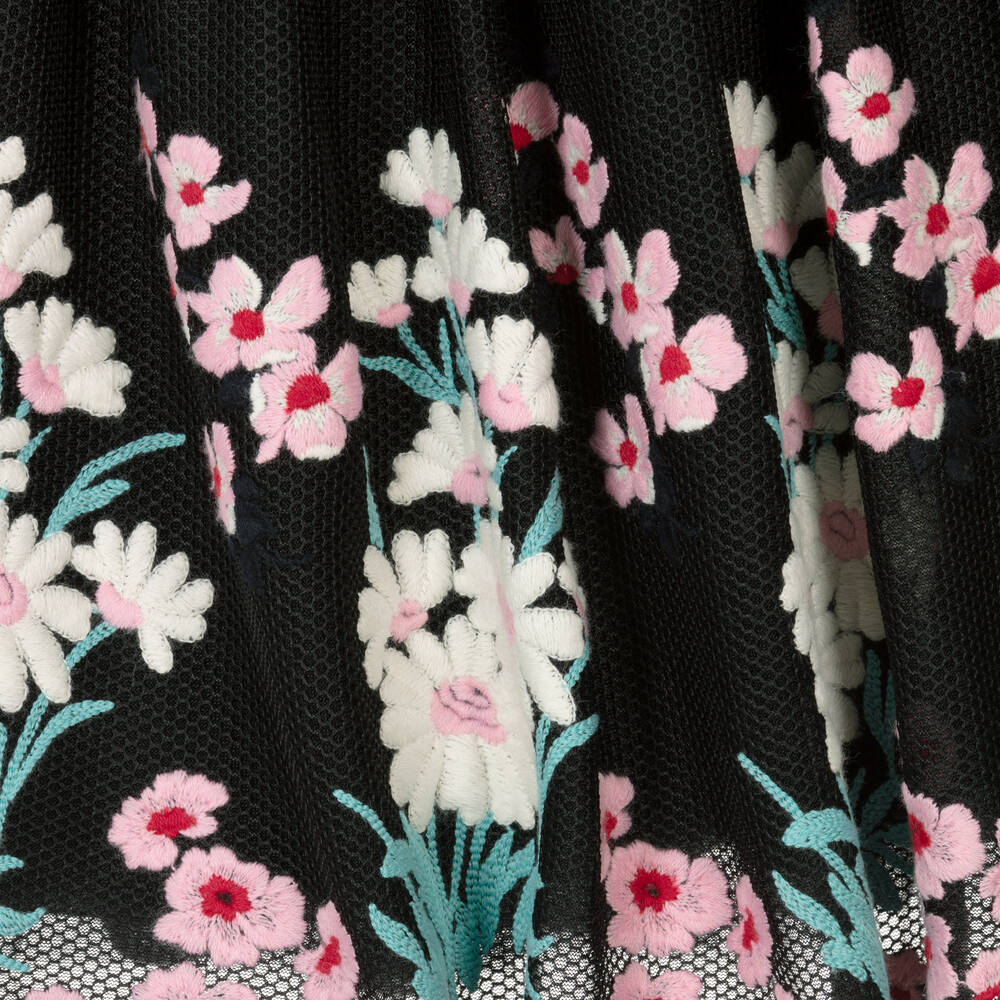Elie Saab-Teen Girls Black Floral Skirt | Childrensalon Outlet