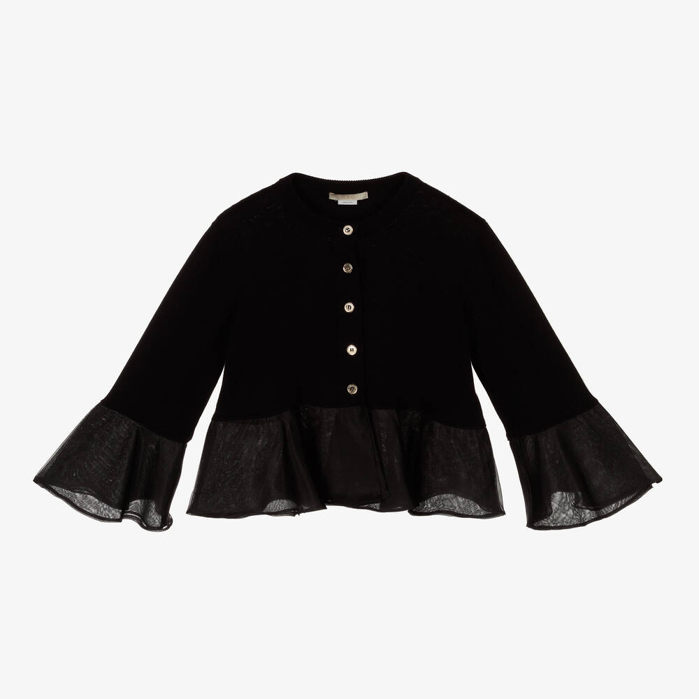 Elie Saab - Teen Girls Black Knitted Cardigan | Childrensalon