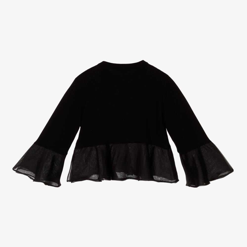 Elie Saab-Черный вязаный кардиган | Childrensalon Outlet