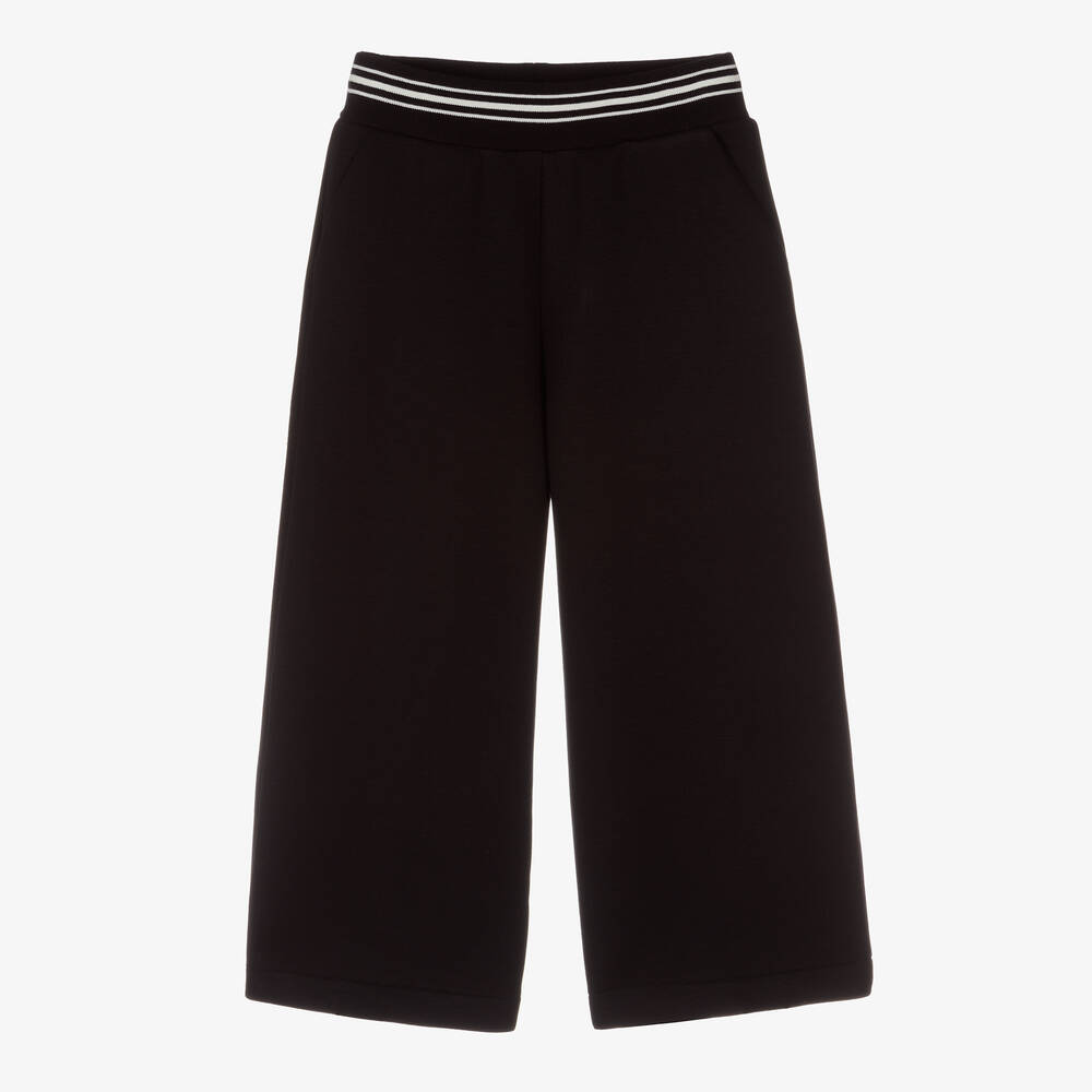 Elie Saab - Pantalon large jersey noir Milano | Childrensalon