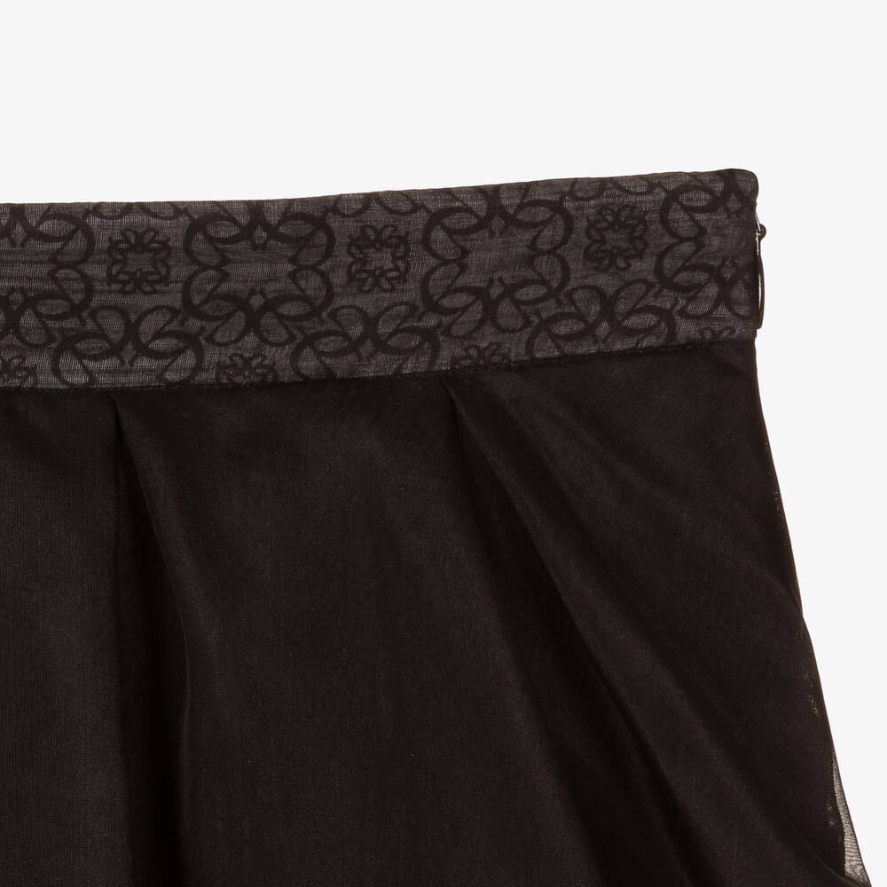 إيلي صعب-تنورة تينز بناتي حرير أورغانزا لون أسود | Childrensalon Outlet