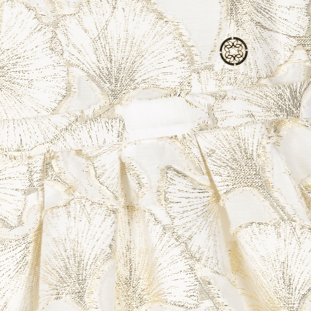 Elie Saab-Золотистое жаккардовое платье для девочек-подростков | Childrensalon Outlet