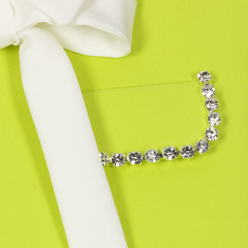 Elie Saab-Teen Girls Green Crêpe Twill Dress | Childrensalon Outlet