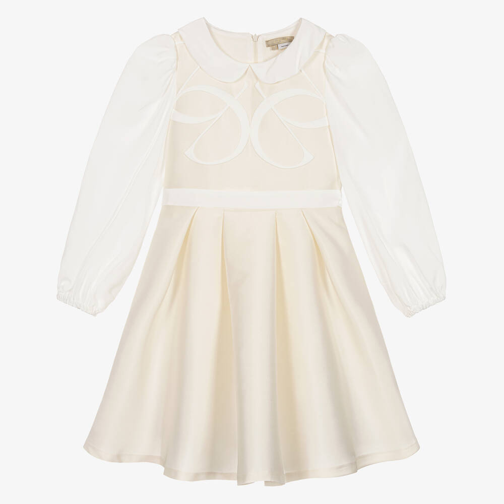 Elie Saab-فستان تينز بناتي تول لون عاجي | Childrensalon Outlet