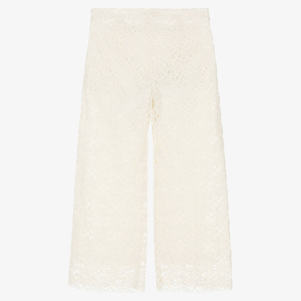 Elie Saab-Teen Girls Ivory Lace Trousers | Childrensalon Outlet