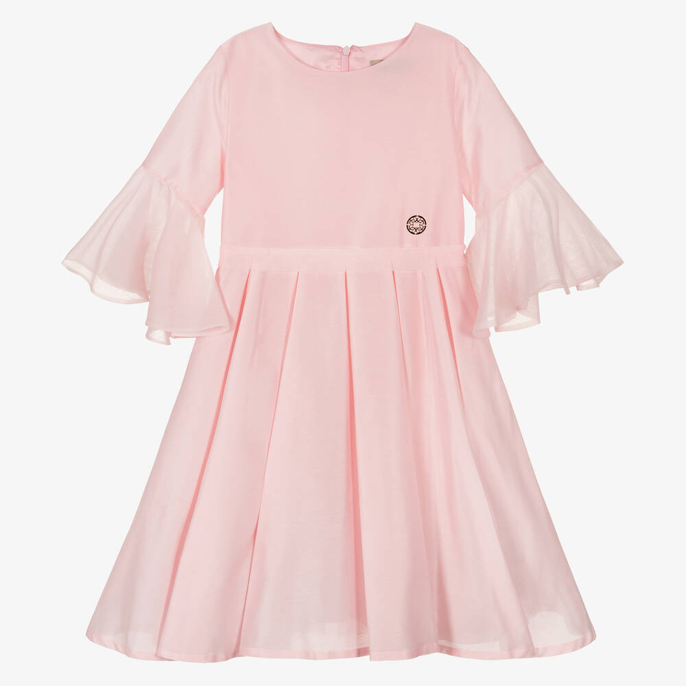 Elie Saab - Teen Girls Pink Cotton & Silk Dress | Childrensalon