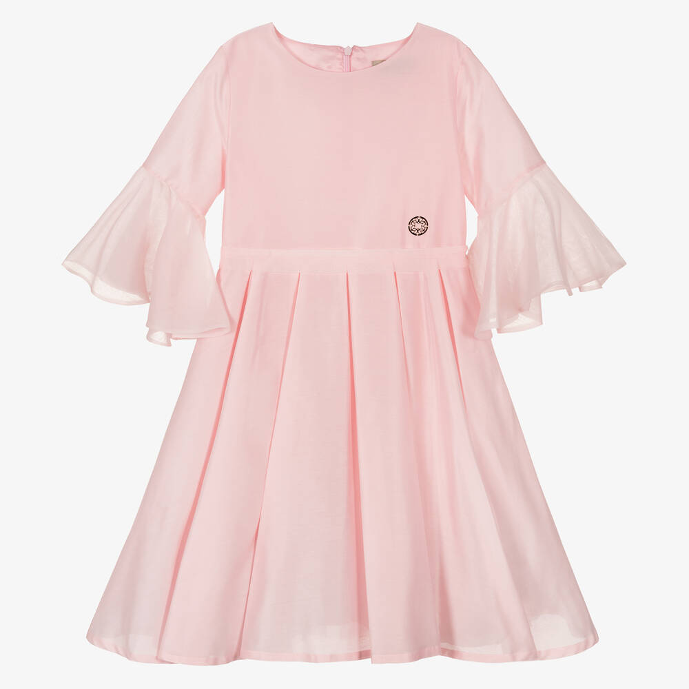 Elie Saab - Robe rose en coton et soie ado | Childrensalon