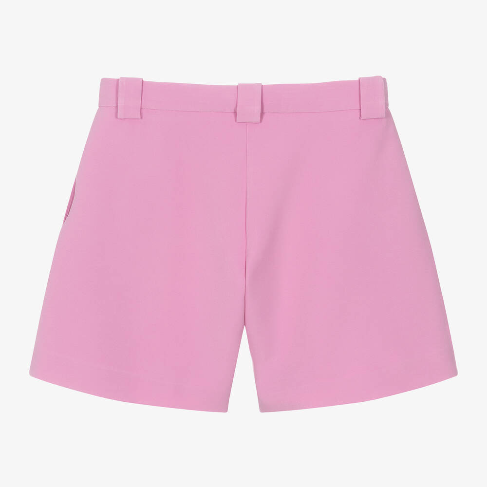 Elie Saab-Teen Girls Pink Diamanté Pleated Shorts | Childrensalon Outlet
