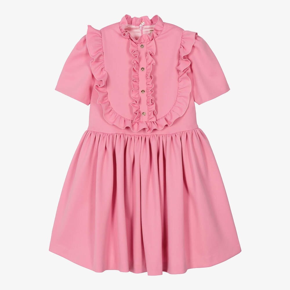 Elie Saab - Robe rose en piqué ado fille | Childrensalon