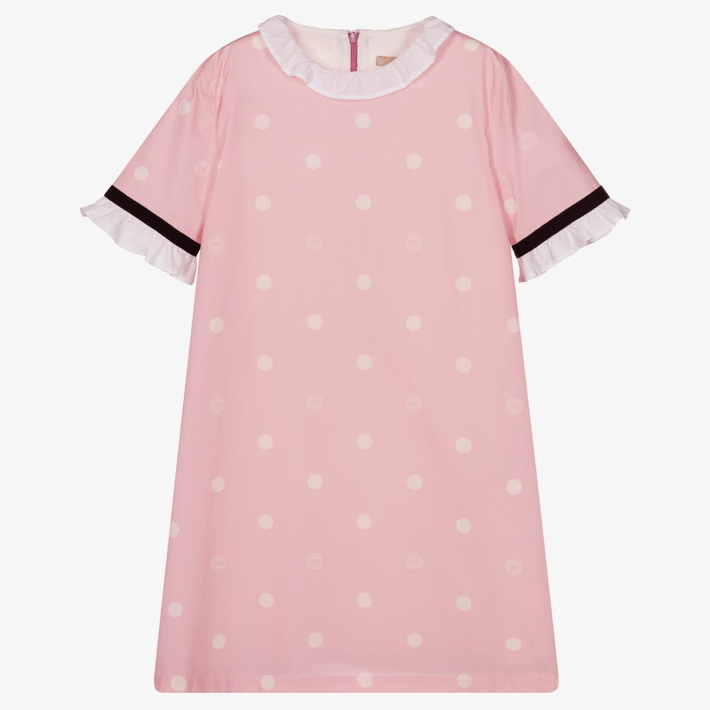 Elie Saab-Розовое платье в горох для девочек-подростков | Childrensalon Outlet