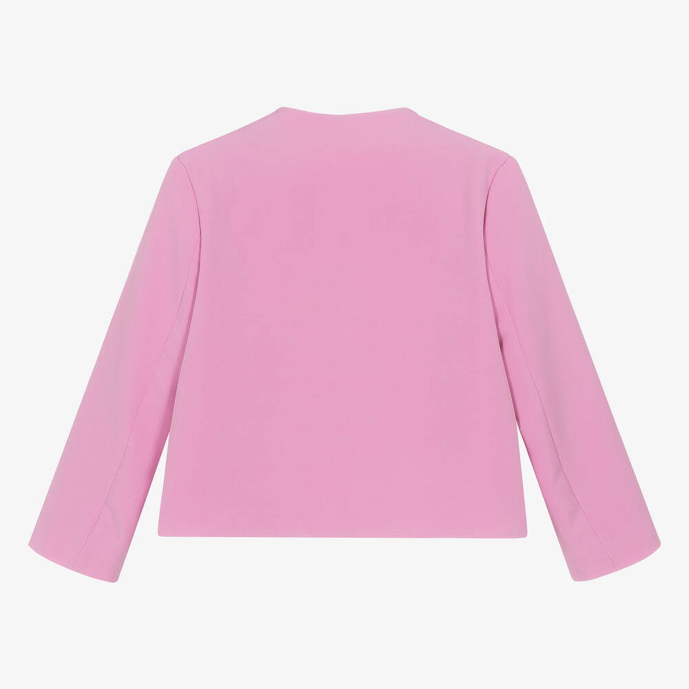 Elie Saab-Teen Girls Pink Studded Diamanté Jacket | Childrensalon Outlet