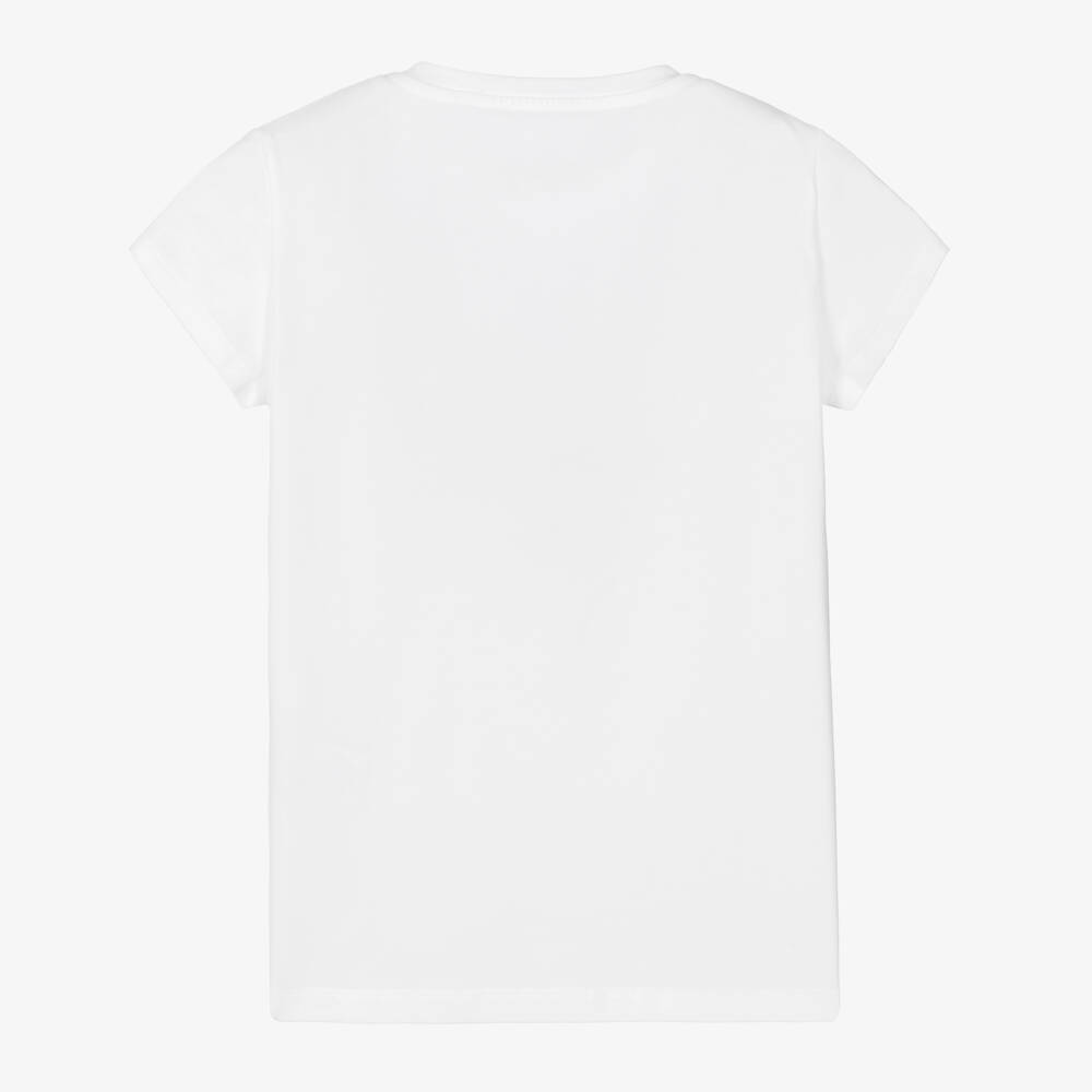 Elie Saab-Teen Girls White & Blue Monogram T-Shirt | Childrensalon Outlet