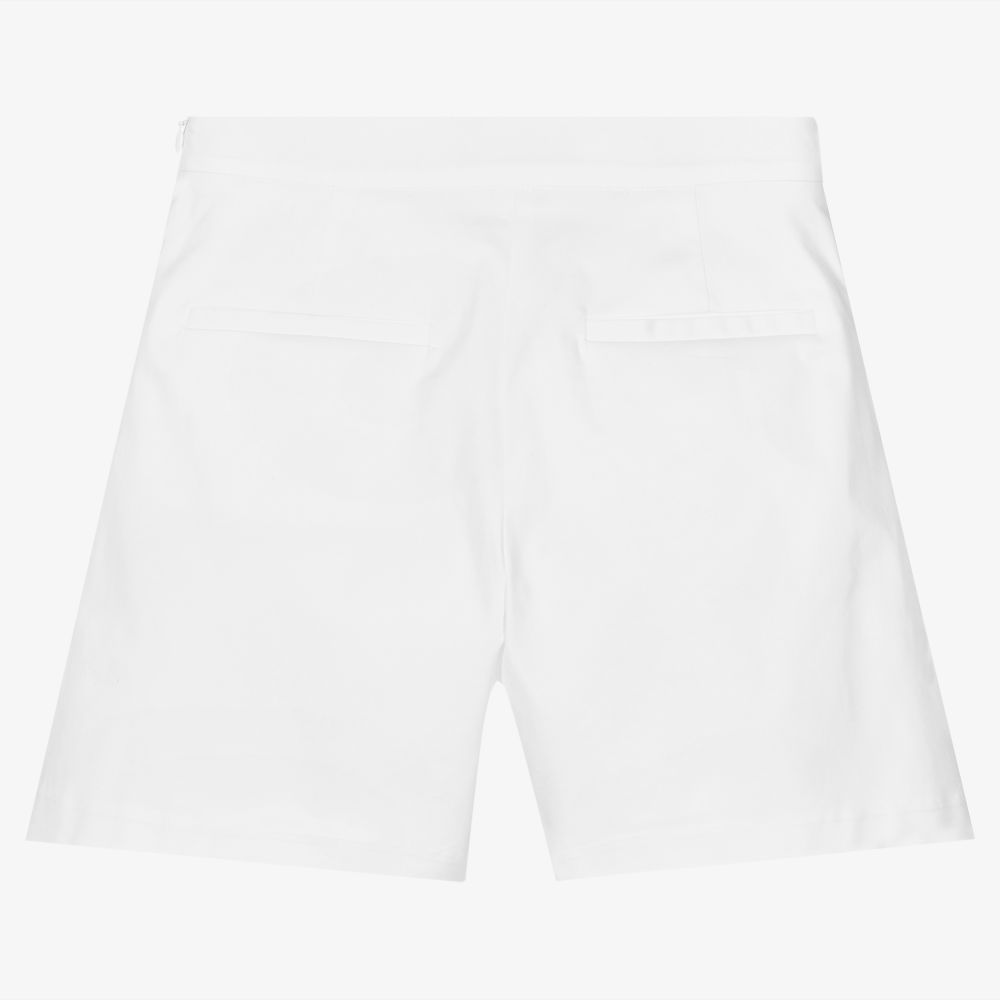 Elie Saab-Teen Girls White Cotton Shorts | Childrensalon Outlet