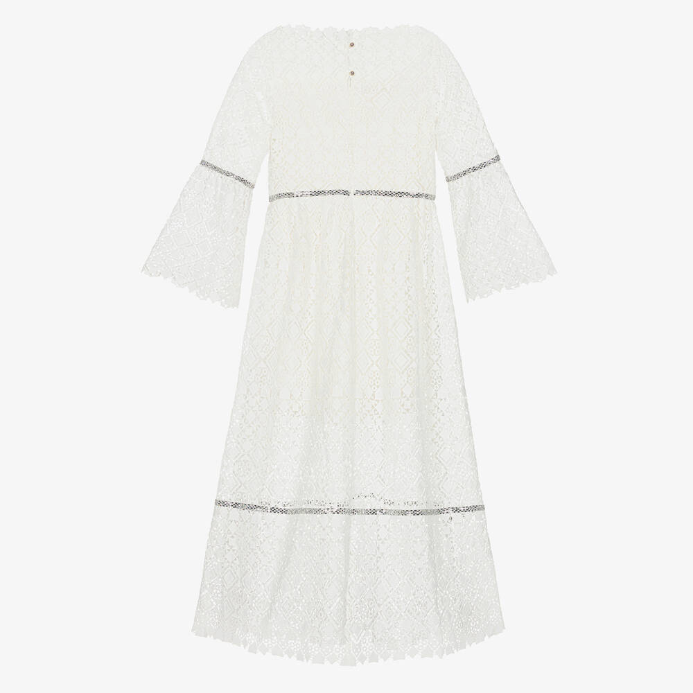 Elie Saab-Teen Girls White Guipure Lace Dress | Childrensalon Outlet