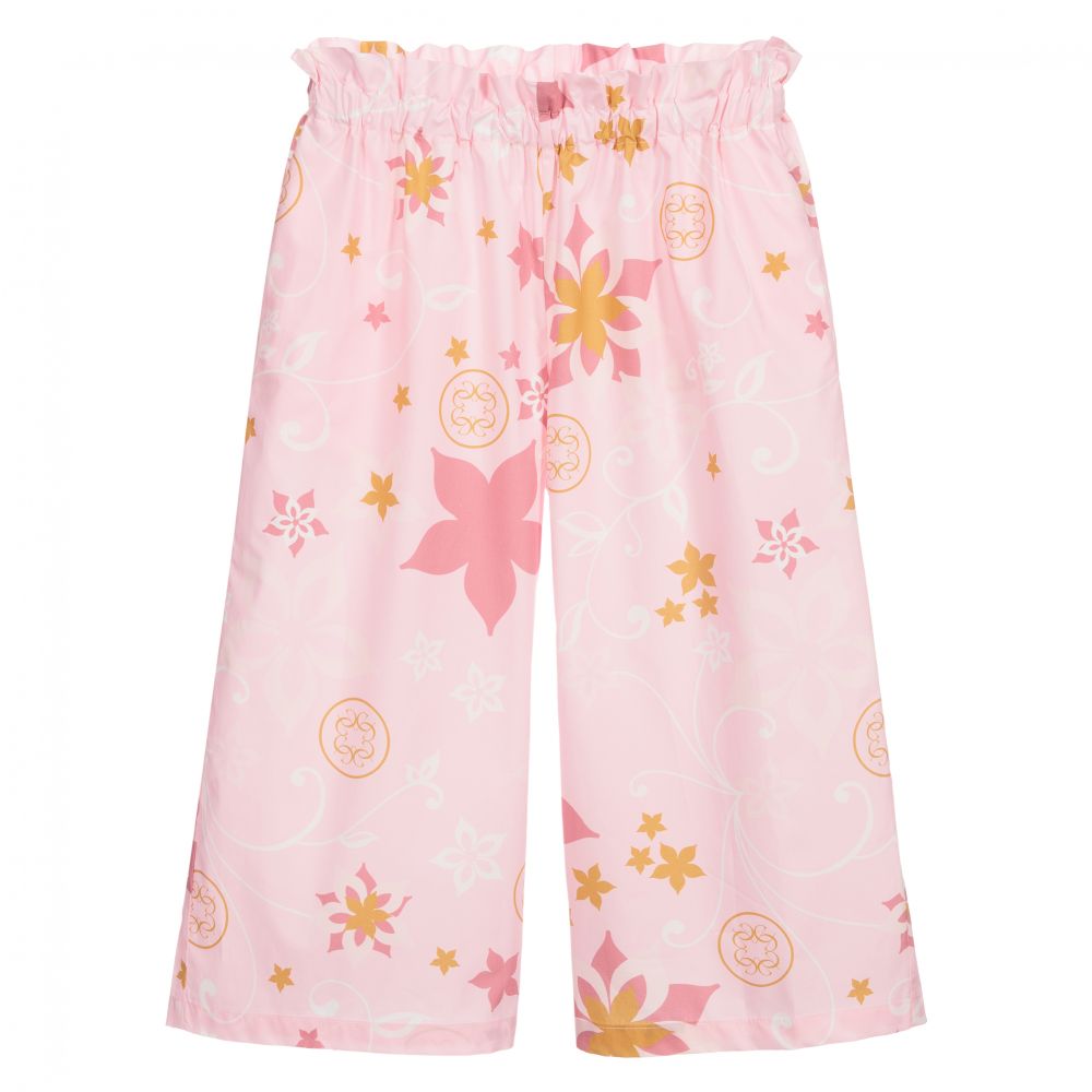 Elie Saab - Jupe-culotte fleurie rose à logo Ado | Childrensalon