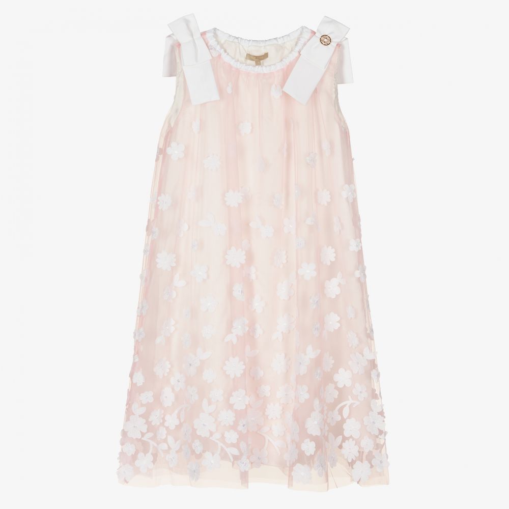 Elie Saab - Rosa Tüllkleid mit Blumenmuster | Childrensalon