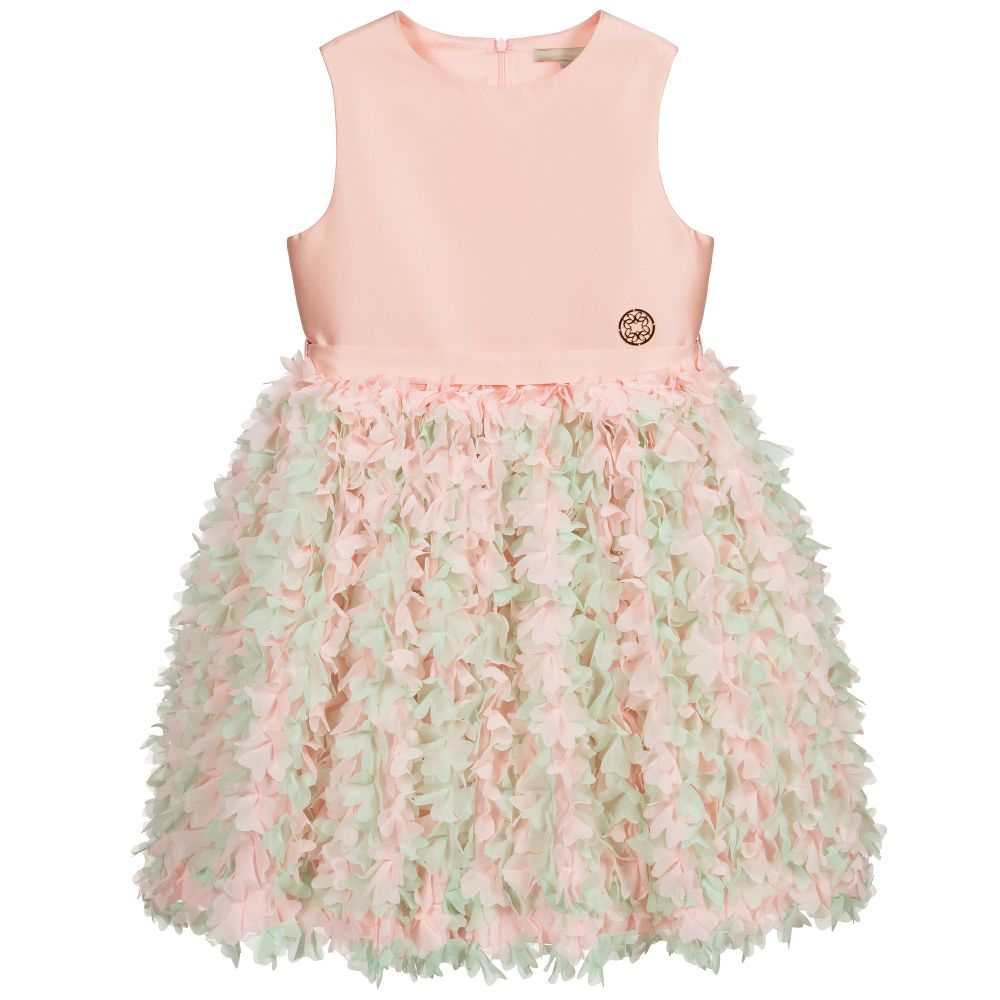 Elie Saab - Teen Kleid mit Logo in Rosa und Grün | Childrensalon