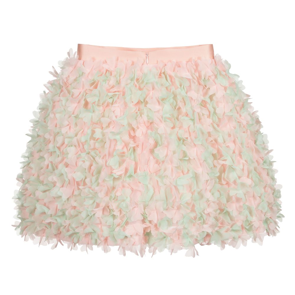 Elie Saab-Teen Pink & Green Logo Skirt | Childrensalon Outlet