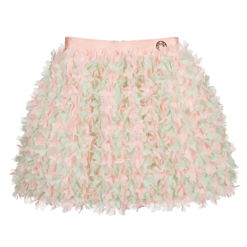 Elie Saab - Jupe rose et verte à logo Ado | Childrensalon