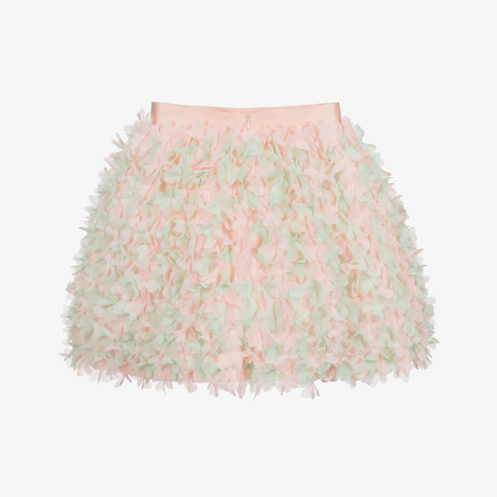 Elie Saab-Teen Pink & Green Logo Skirt | Childrensalon Outlet