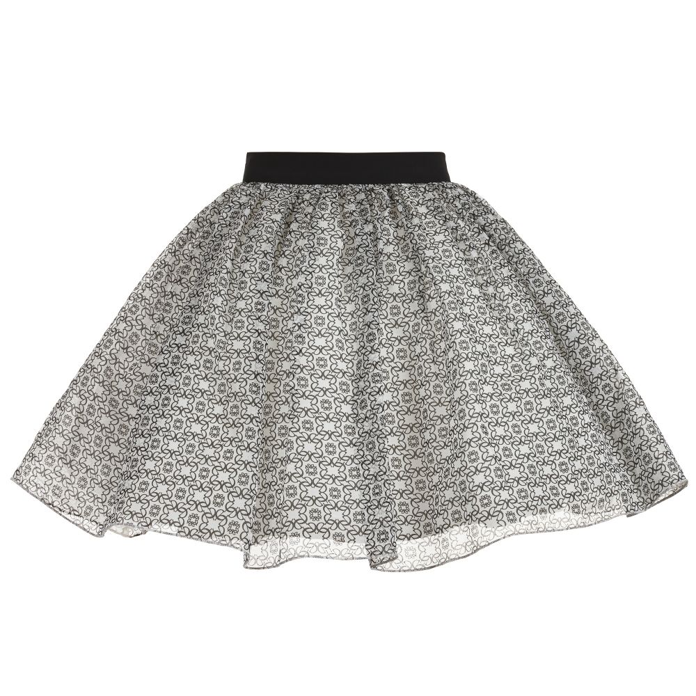 Elie Saab - Teen White & Black Logo Skirt | Childrensalon