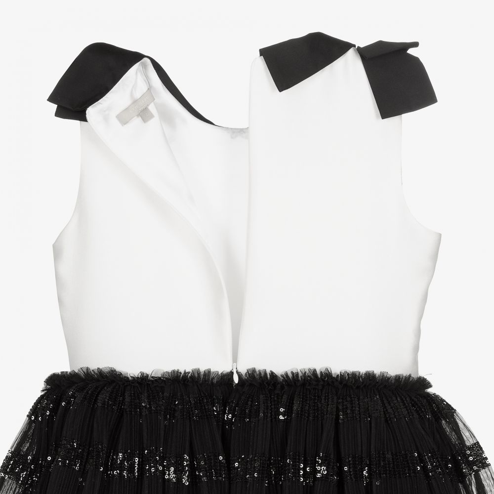 Elie Saab-Teen White & Black Tulle Dress | Childrensalon Outlet