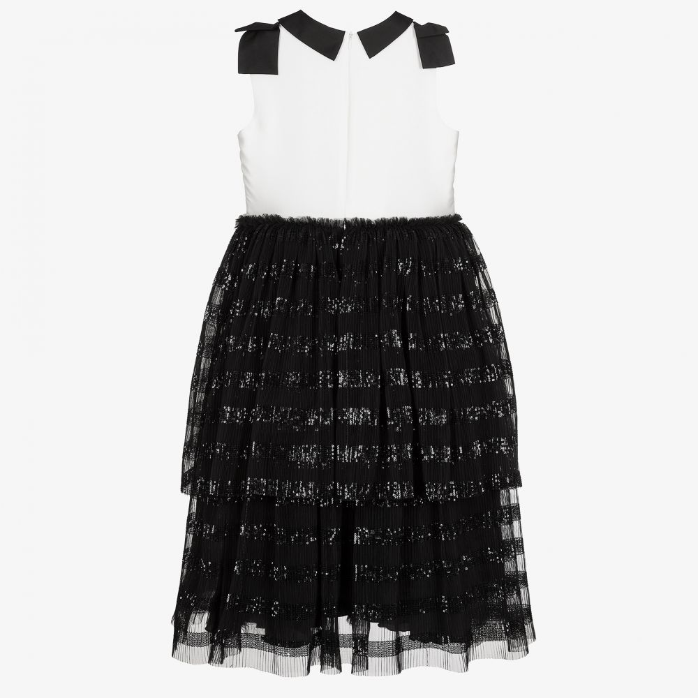 Elie Saab-Teen White & Black Tulle Dress | Childrensalon Outlet