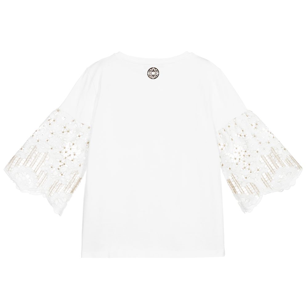 Elie Saab-Teen White Cotton T-Shirt | Childrensalon Outlet