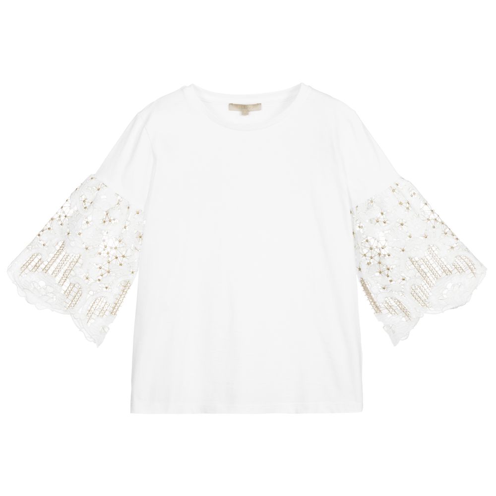 Elie Saab - Teen White Cotton T-Shirt | Childrensalon