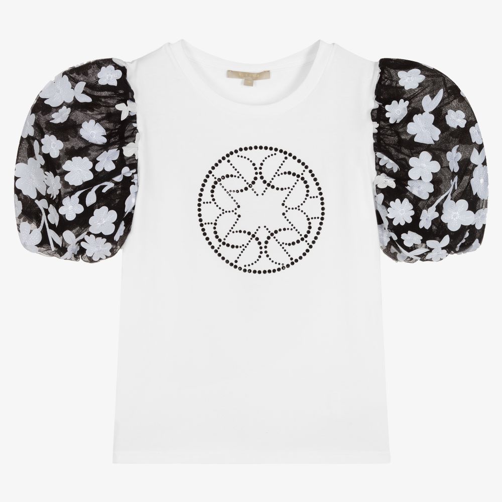 Elie Saab - Weißes Teen Blumen-T-Shirt | Childrensalon