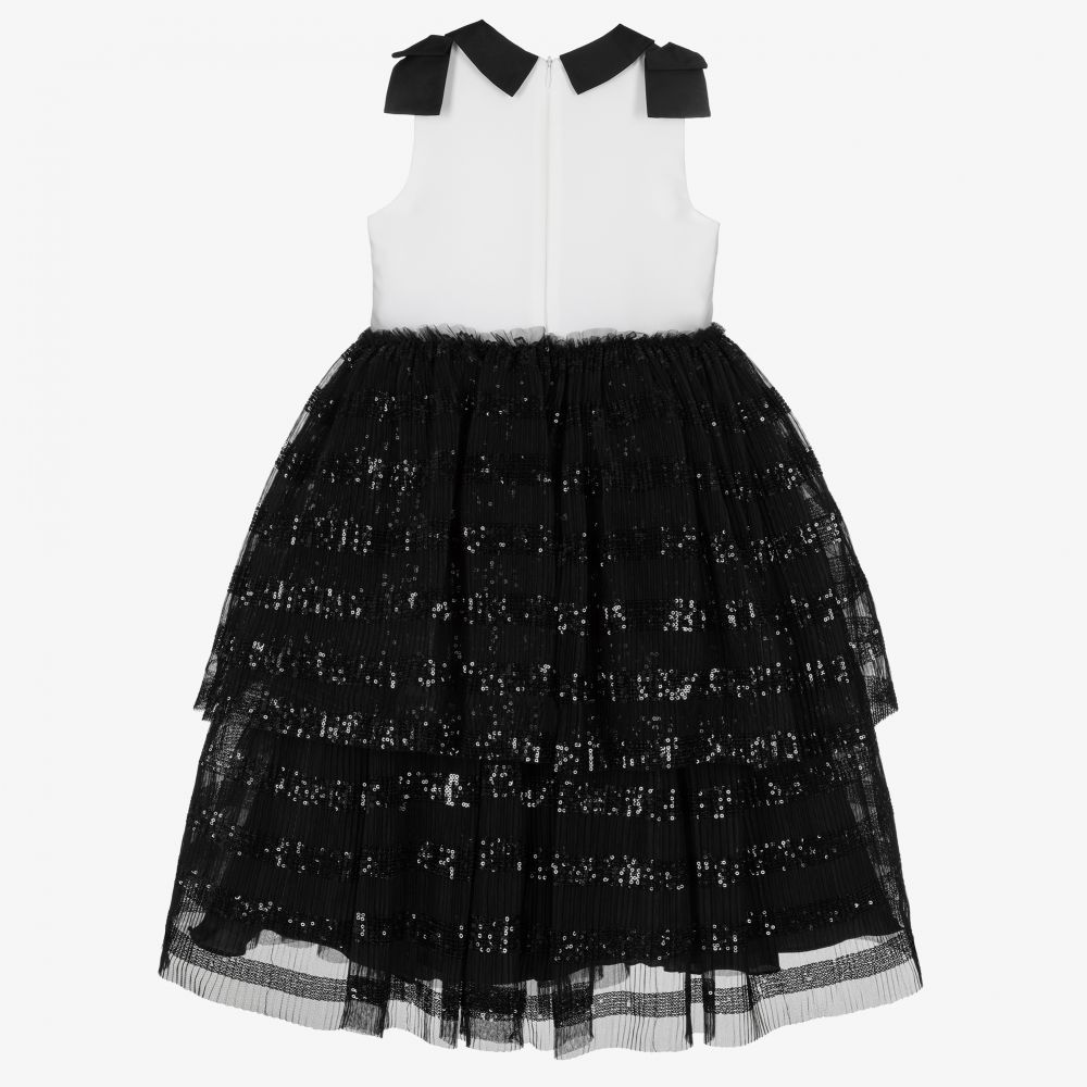 Elie Saab-White & Black Tulle Dress | Childrensalon Outlet