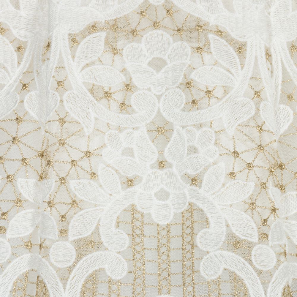 White and gold lace skirt online