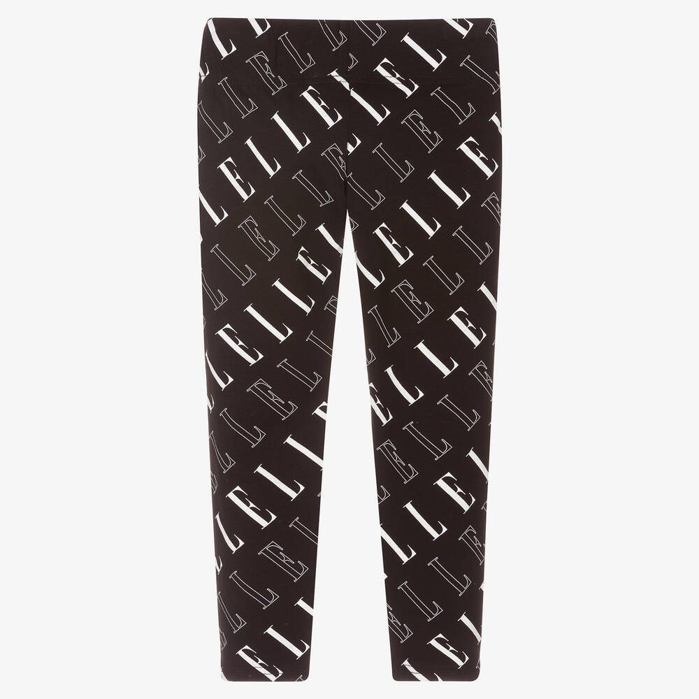 إيل-Black Logo Cotton Leggings | Childrensalon Outlet